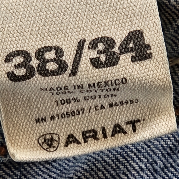 ARIAT DENIM MENS M5 SLIM STRAIGHT JEANS (38/34) - Picture 7 of 12